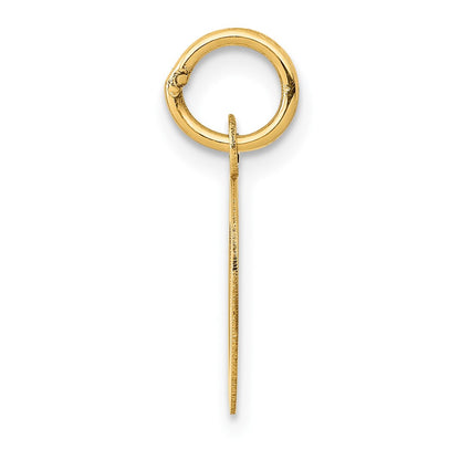10K Yellow Gold Small Block Initial O Charm