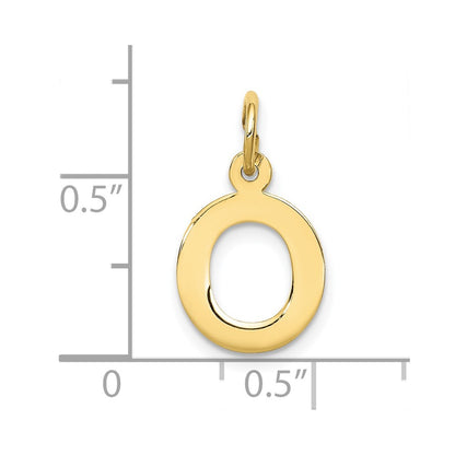 10K Yellow Gold Small Block Initial O Charm