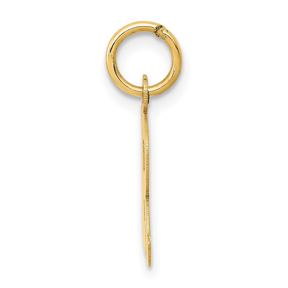 10K Yellow Gold Small Block Initial R Charm