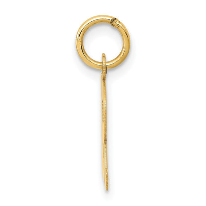 10K Yellow Gold Small Block Initial R Charm
