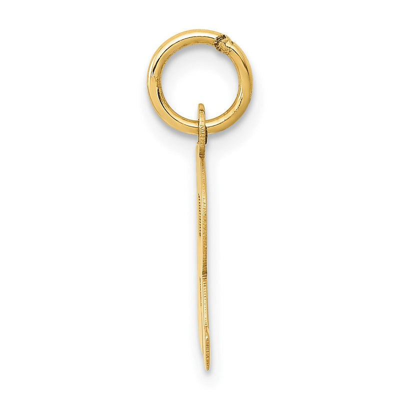 10K Yellow Gold Small Block Initial R Charm