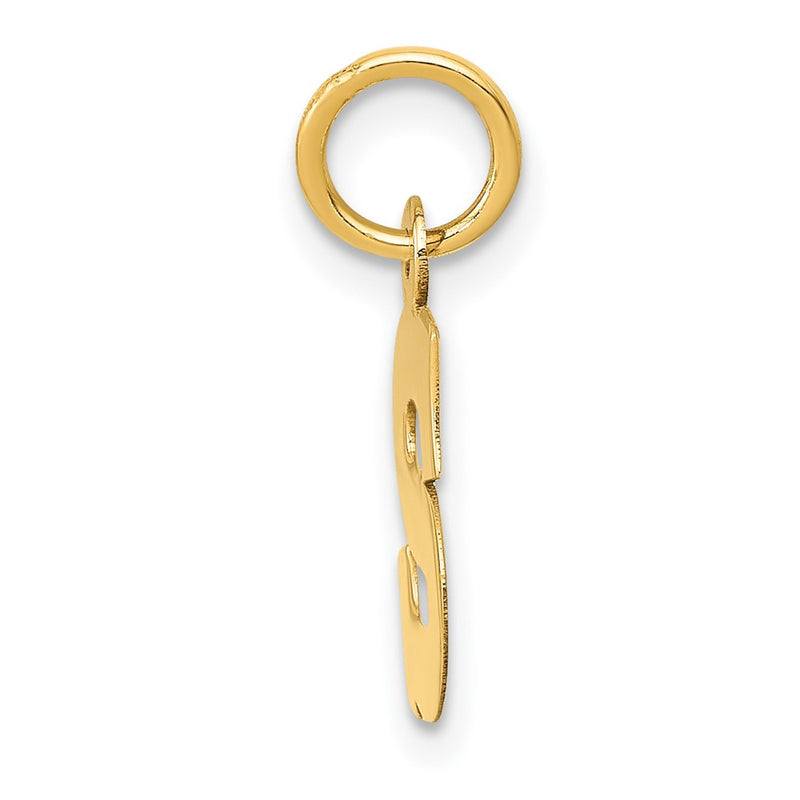 10K Yellow Gold Small Block Initial S Charm