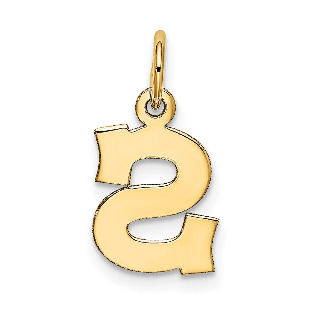 10K Yellow Gold Small Block Initial S Charm