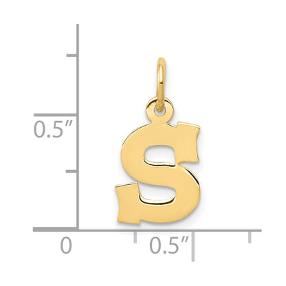 10K Yellow Gold Small Block Initial S Charm