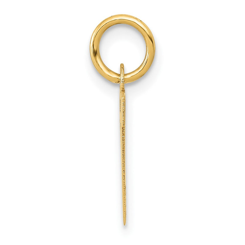 10K Yellow Gold Small Block Initial W Charm
