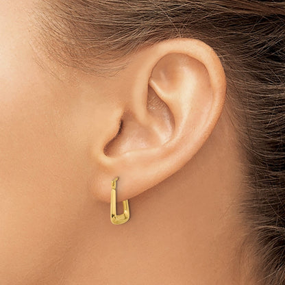 10K Yellow Gold 10K Polished Hollow Fancy Hoops
