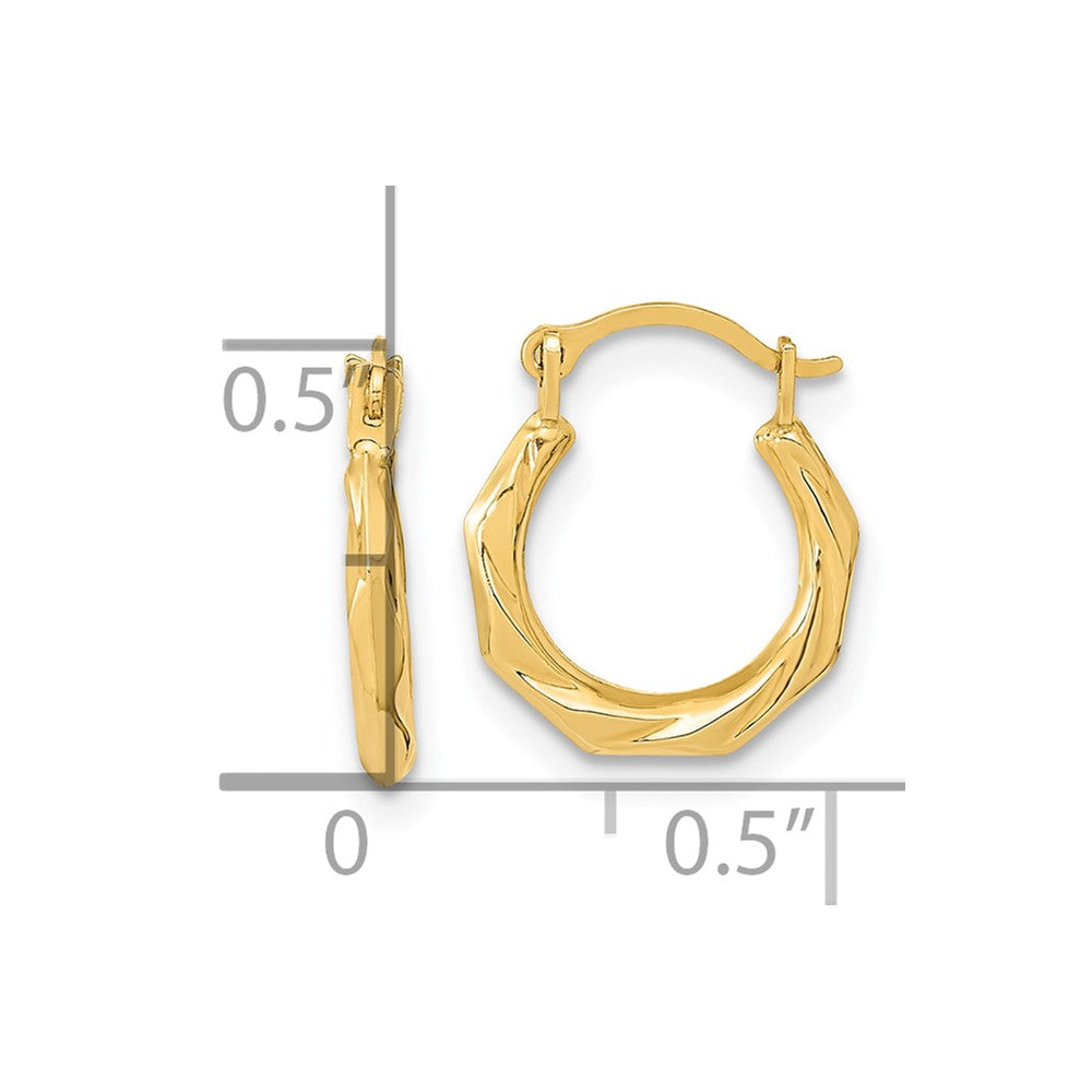 10K Yellow Gold 10K Polished Twist Hoop Earrings