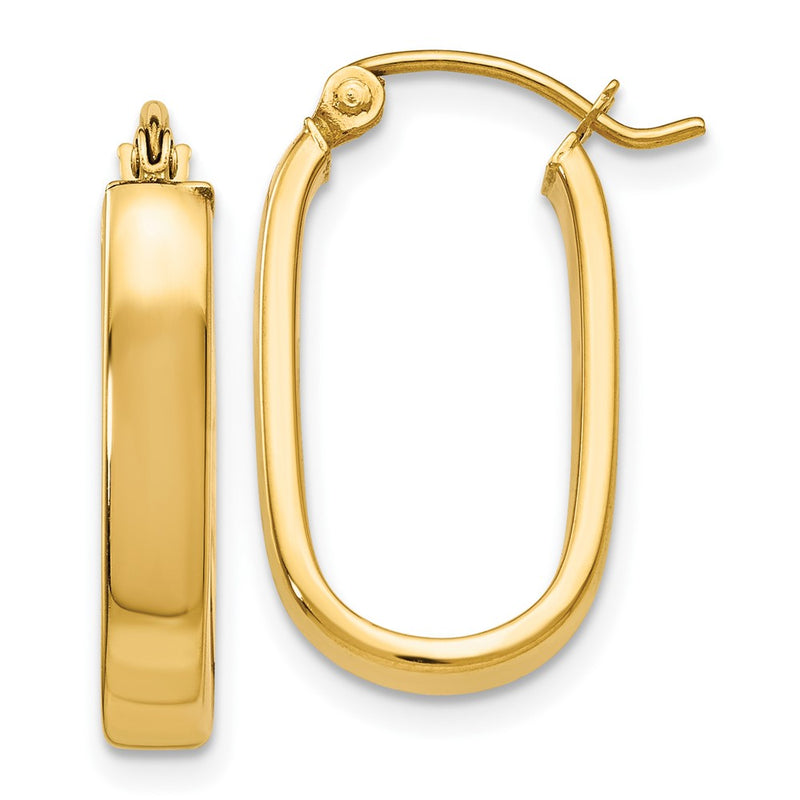 10K Yellow Gold 10K Polished 3.5mm Oval Hoop Earrings
