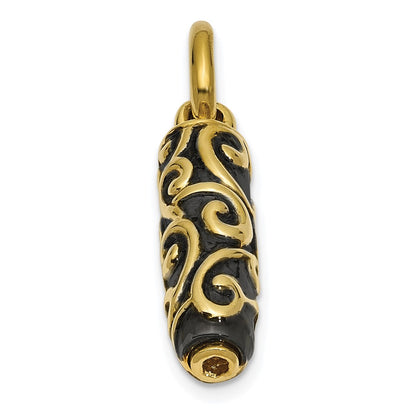 10K Yellow Gold Sentimental Expressions Cylinder Remembrance Ash Holder Pendant