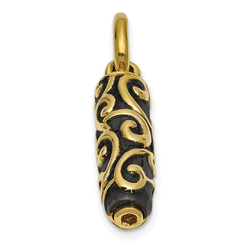 10K Yellow Gold Sentimental Expressions Cylinder Remembrance Ash Holder Pendant