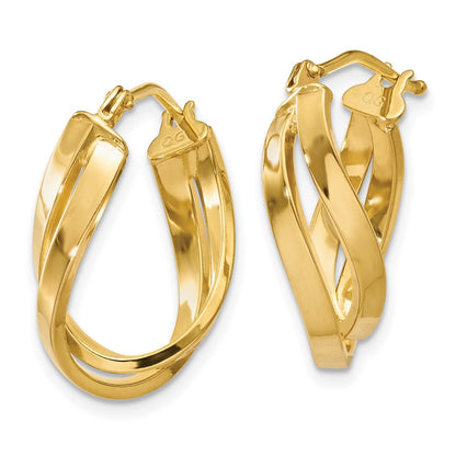 10K Yellow Gold Twisted Hoop Earrings