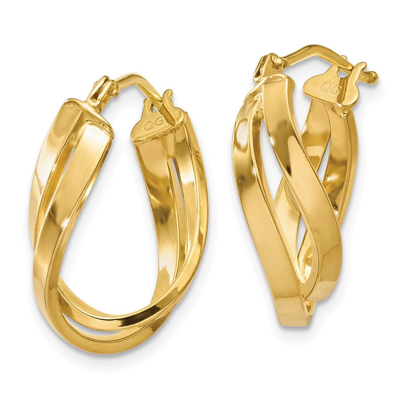 10K Yellow Gold Twisted Hoop Earrings