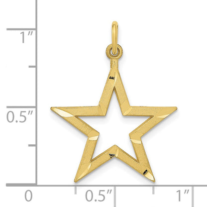 10K Yellow Gold Diamond-Cut Star Charm