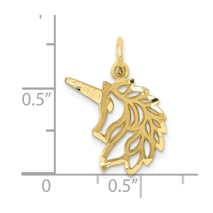 10K Yellow Gold Unicorn Head Pendant