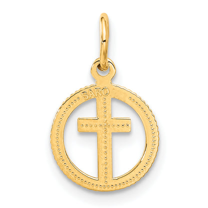 10K Yellow Gold Eternal Life Cross Charm