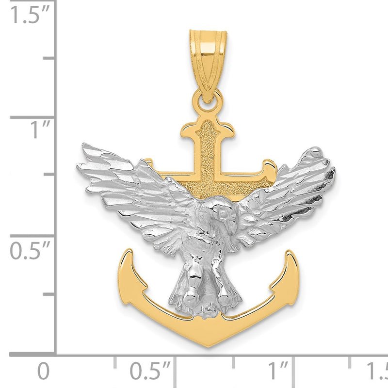 10K Two-Tone Mariners Cross W/Eagle Pendant