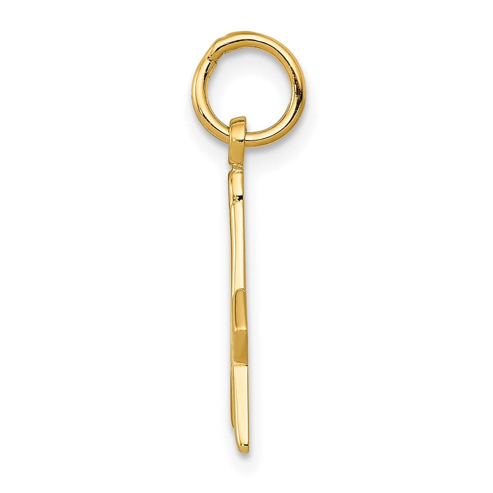 10K Yellow Gold Polished And Textured Masonic Symbol Charm
