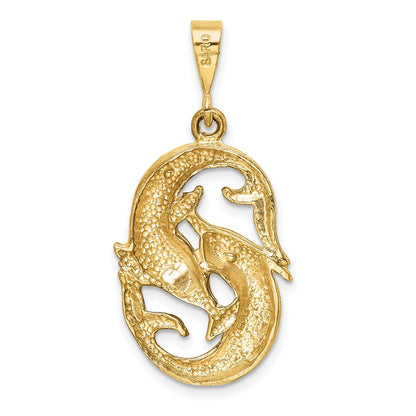 10K Yellow Gold Pisces Zodiac Charm
