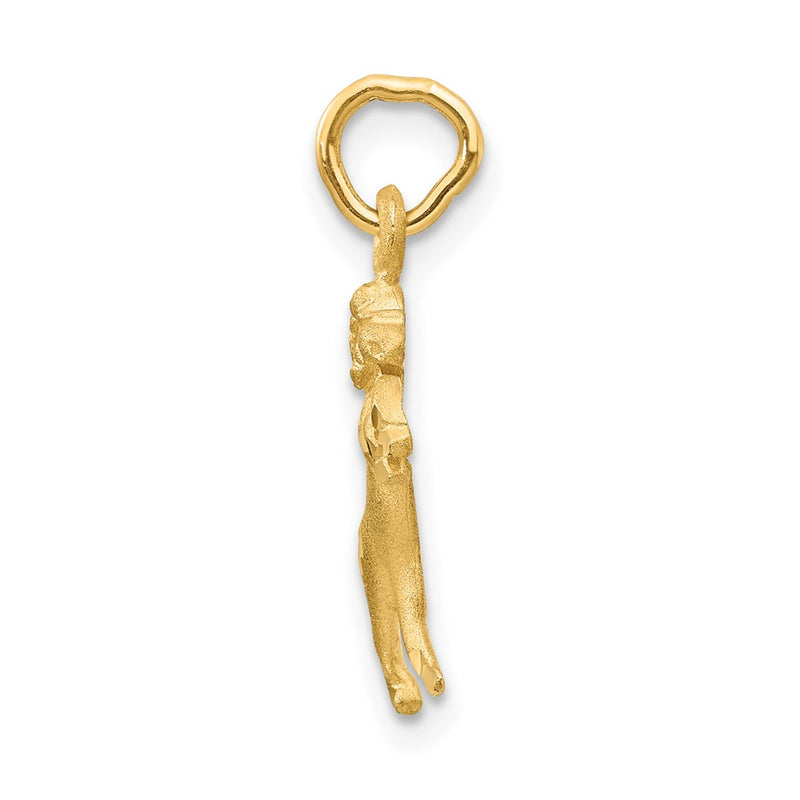 10K Yellow Gold Satin Aries Zodiac Charm