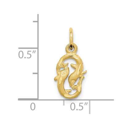 10K Yellow Gold Pisces Zodiac Charm
