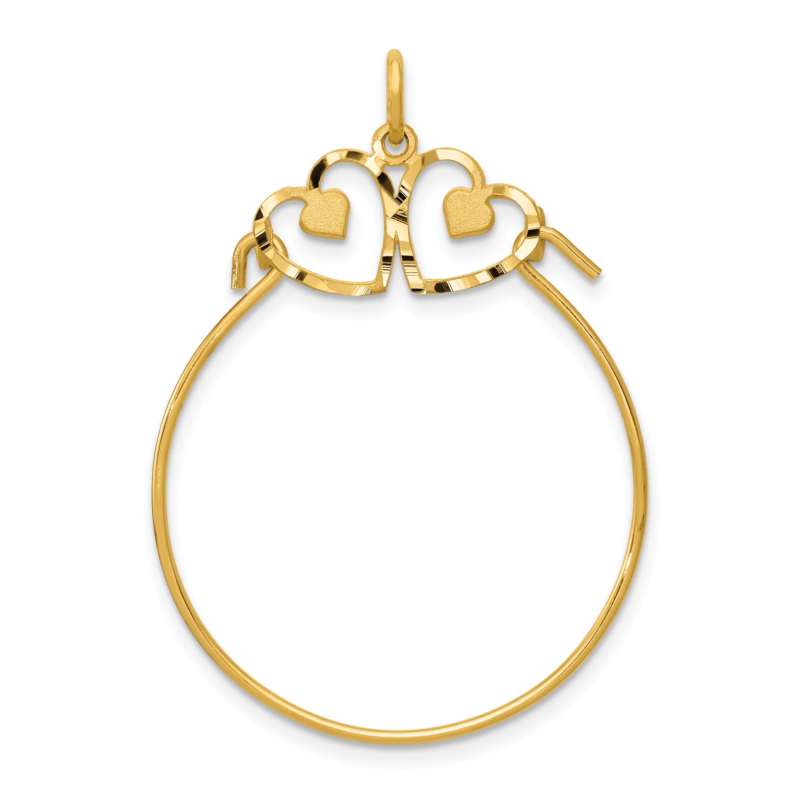 10K Yellow Gold Heart Charm Holder