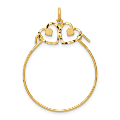 10K Yellow Gold Heart Charm Holder