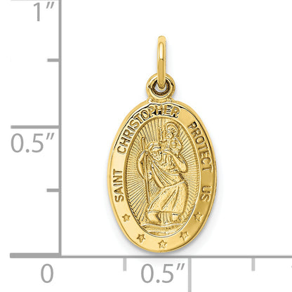 10K Yellow Gold Saint Christopher Medal Charm
