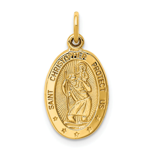 10K Yellow Gold Saint Christopher Medal Charm