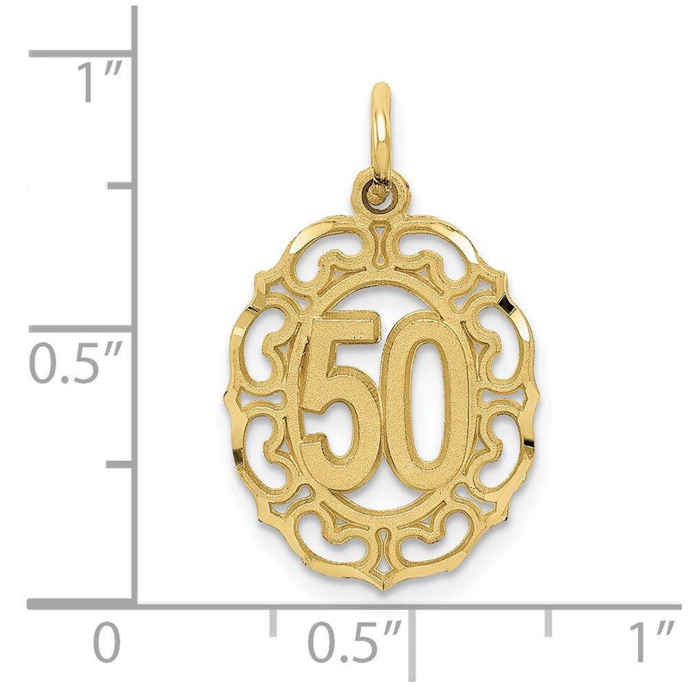 10K Yellow Gold #50 In Oval Pendant