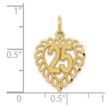 10K Yellow Gold 25 In A Heart Charm