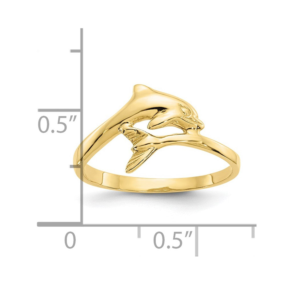 10K Yellow Gold Dolphin Ring