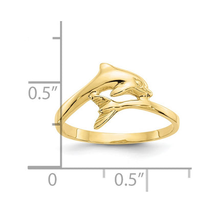 10K Yellow Gold Dolphin Ring