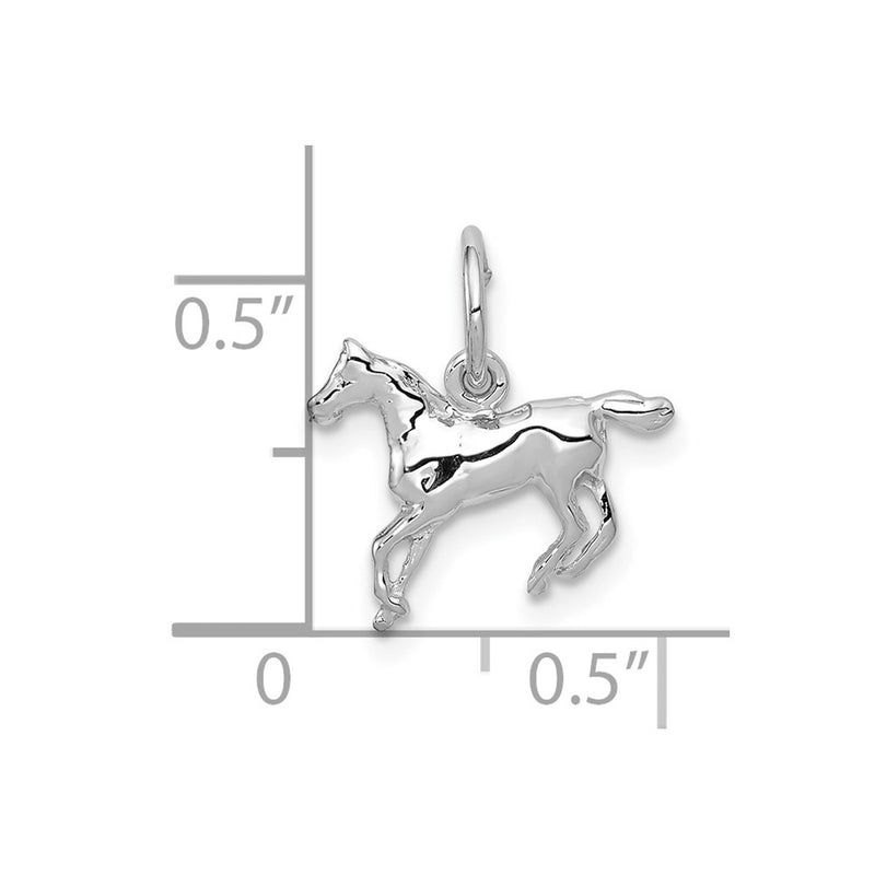 10K White Gold Horse Charm