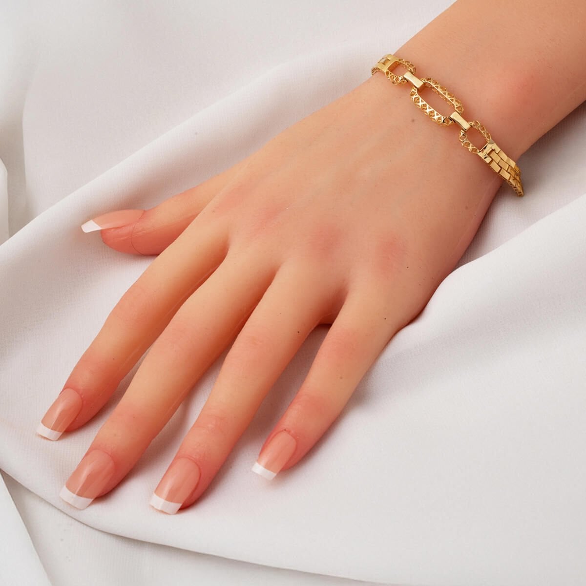 14K Yellow Gold Designer Inspired Link ID Bracelet