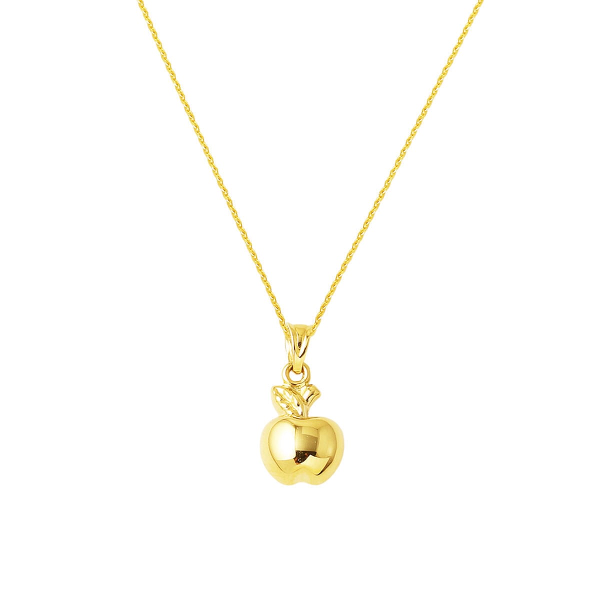 14K Yellow Gold Apple Necklace