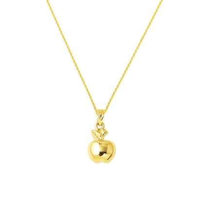 14K Yellow Gold Apple Necklace