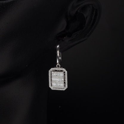 14K White Gold Baguette Diamond Earrings (5.47 g)