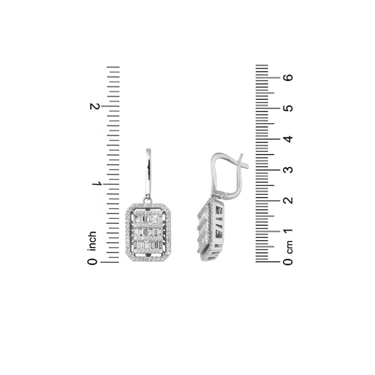 14K White Gold Baguette Diamond Earrings (5.47 g)