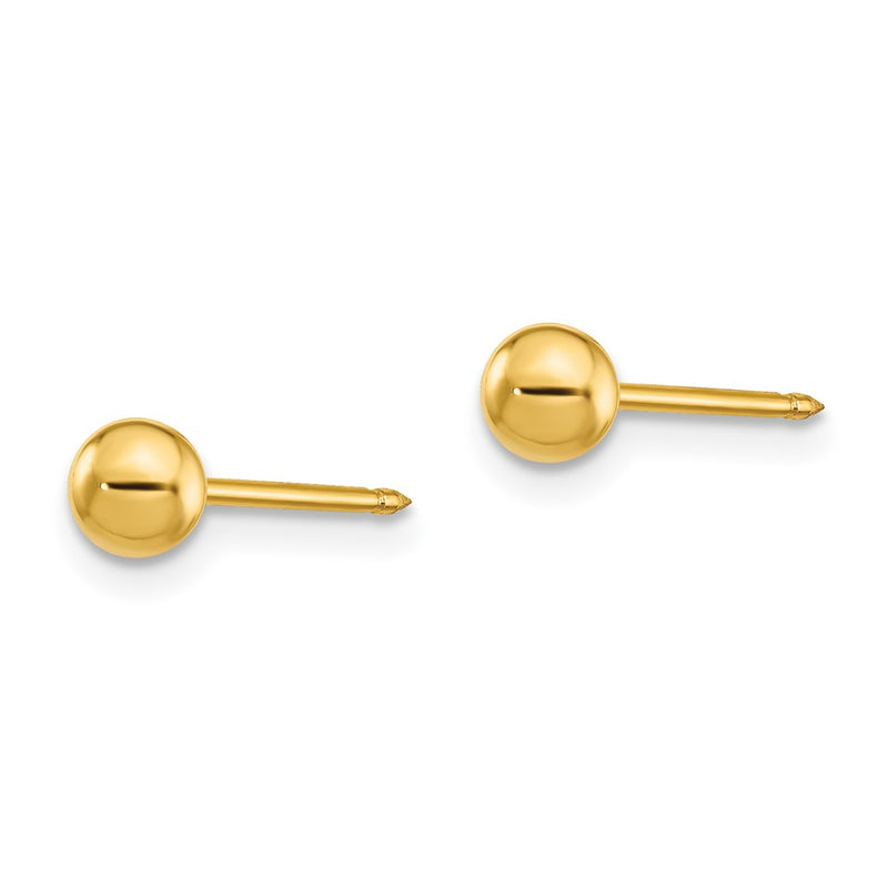 Stainless Steel Inverness 24K Gold-Plated 4mm Ball Post Earrings