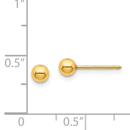 Stainless Steel Inverness 24K Gold-Plated 4mm Ball Post Earrings