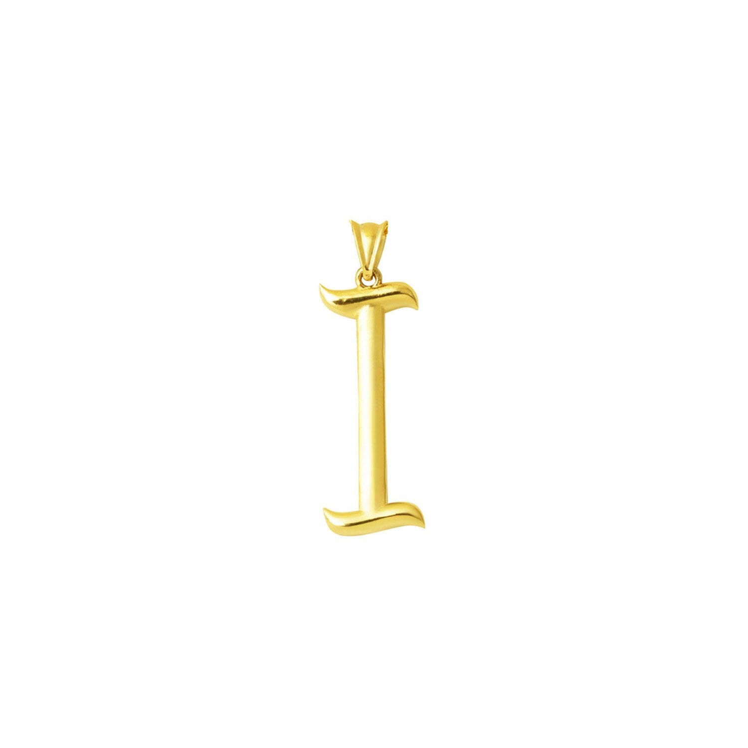 14K Yellow Gold Initial I Pendant