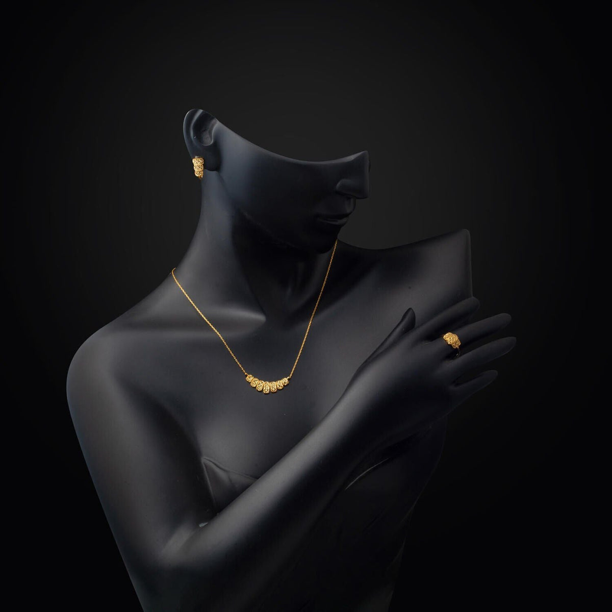 22K Yellow Gold Plasma Three-Piece Jewelry Set
