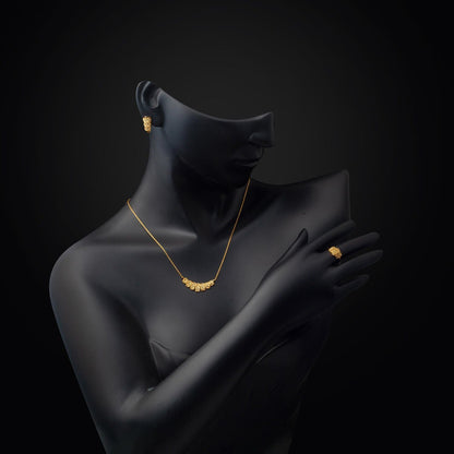 22K Yellow Gold Plasma Three-Piece Jewelry Set