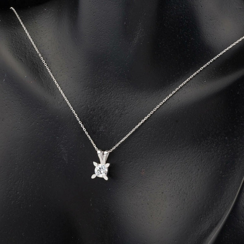 14K White Gold Moissanite Necklace and Earrings Set
