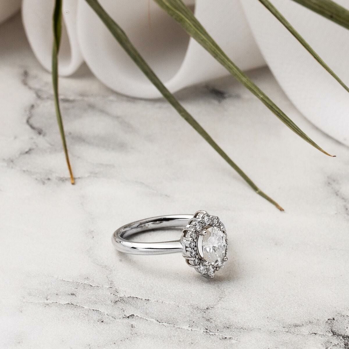 14K White Gold 1.20 Ct Moissanite Ring