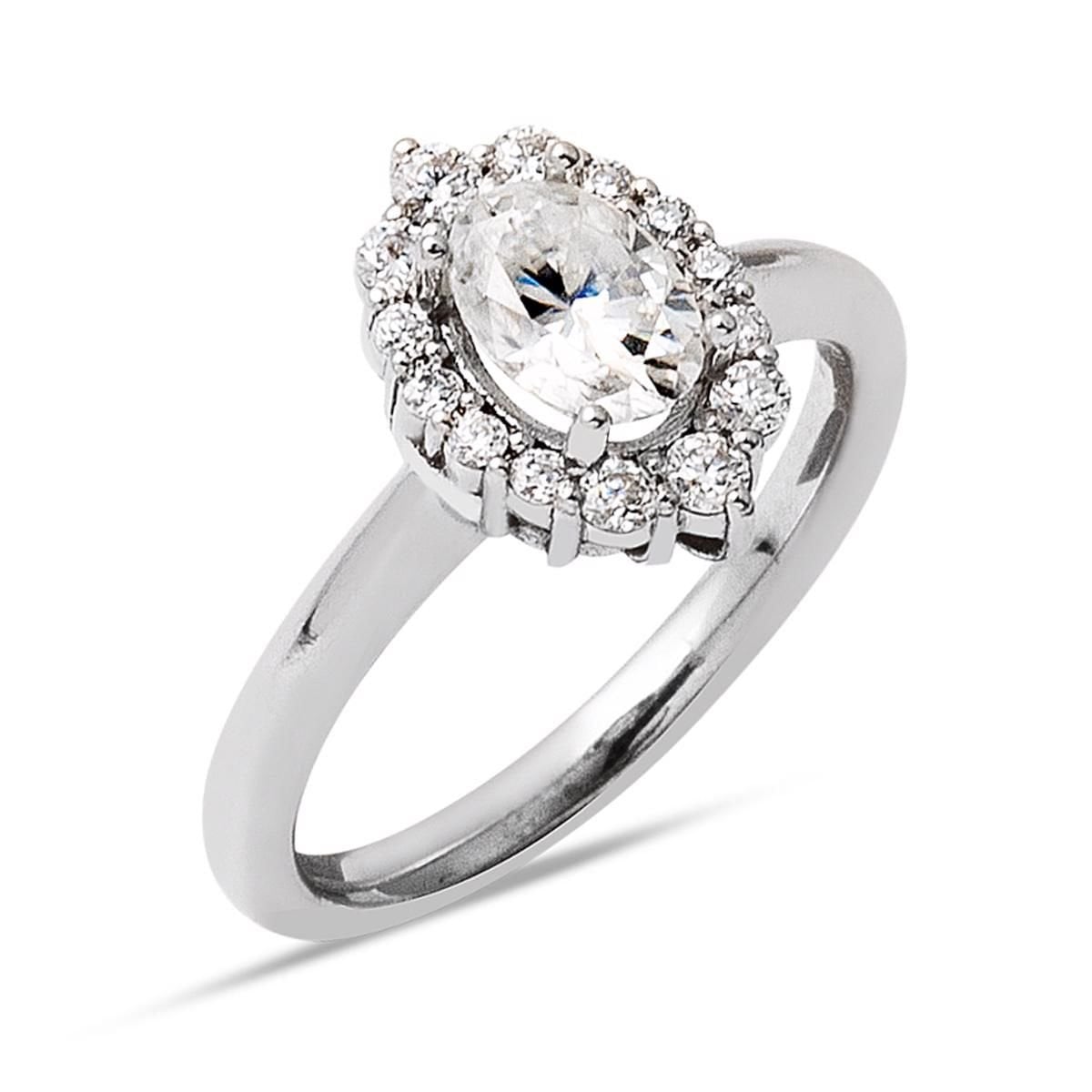 14K White Gold 1.20 Ct Moissanite Ring