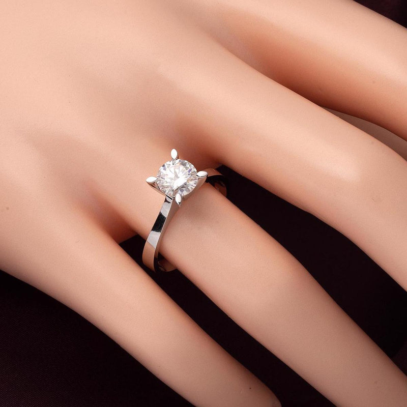14K White Gold 1.20 Ct Moissanite Solitaire Ring