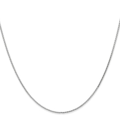 20 Inch 14K White Gold 1.0mm D/C Wheat Chain Necklace