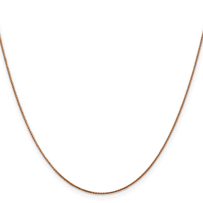 18 Inch 14K Rose Gold .8mm Spiga Chain Necklace