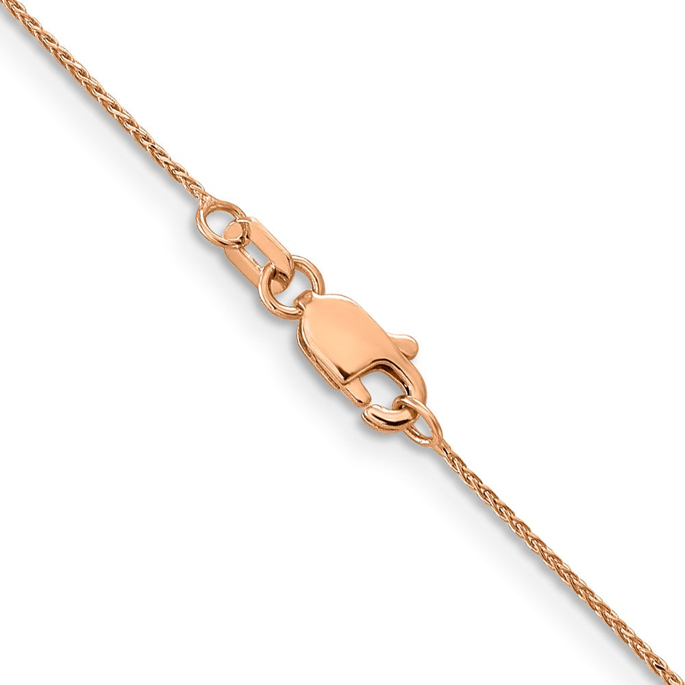 24 Inch 14K Rose Gold .8mm Spiga Chain Necklace